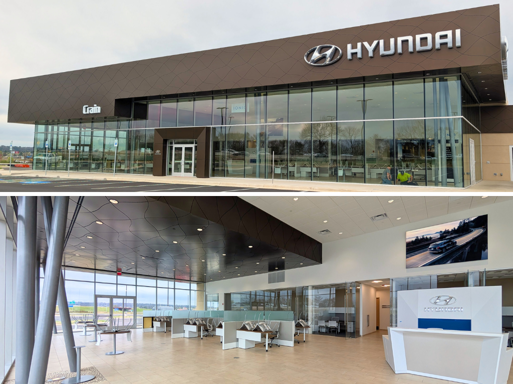 New Crain Hyundai of Fort Smith dealership exterior and interior showroom in Fort Smith Arkansas