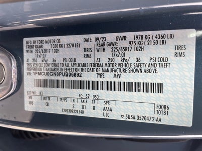 2023 Ford Escape Active - BLIND SPOT INDICATOR / PUSH BUTTON START