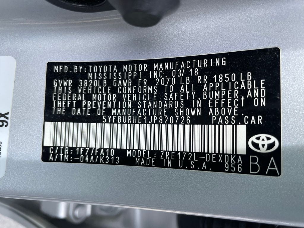 2018 Toyota Corolla L