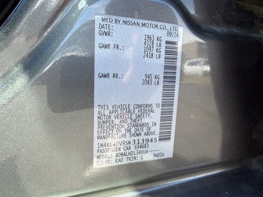 2025 Nissan Altima 2.5 SV CARFAX 1-Owner
