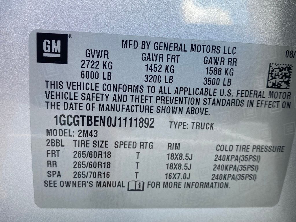 2018 Chevrolet Colorado Work Truck