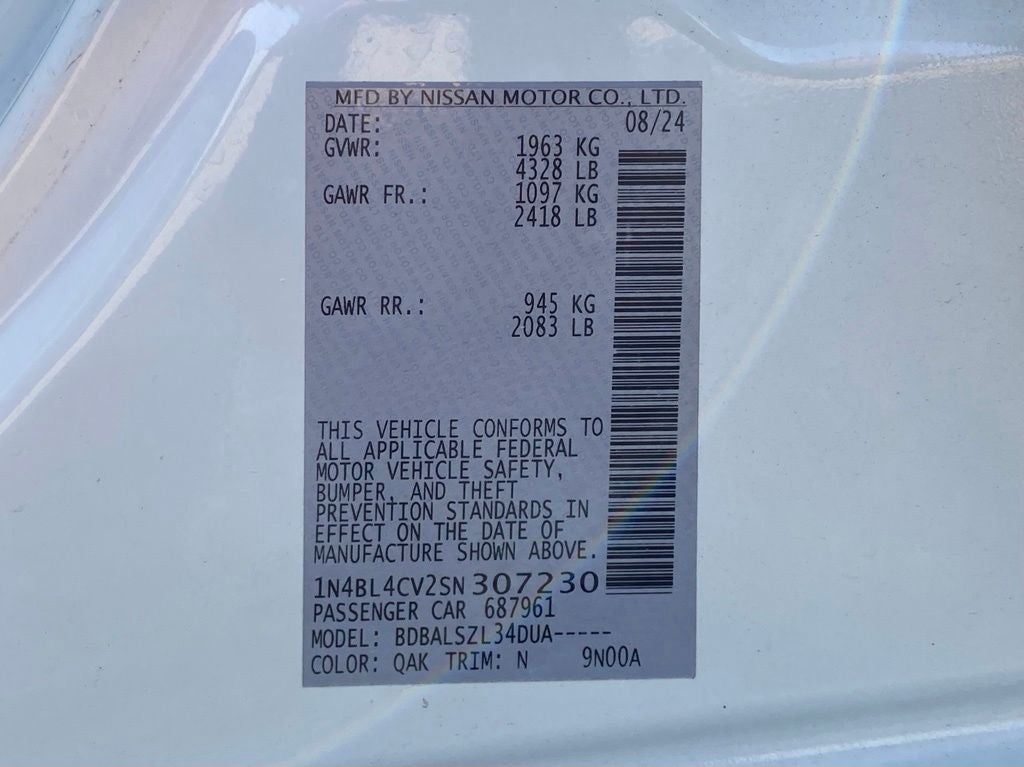 2025 Nissan Altima 2.5 SR