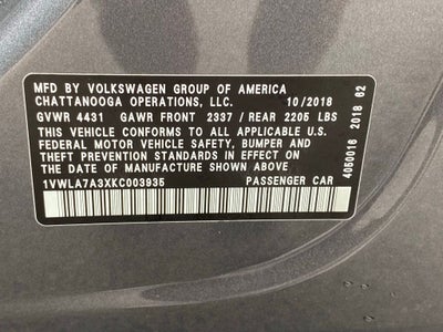 2019 Volkswagen Passat 2.0T Wolfsburg
