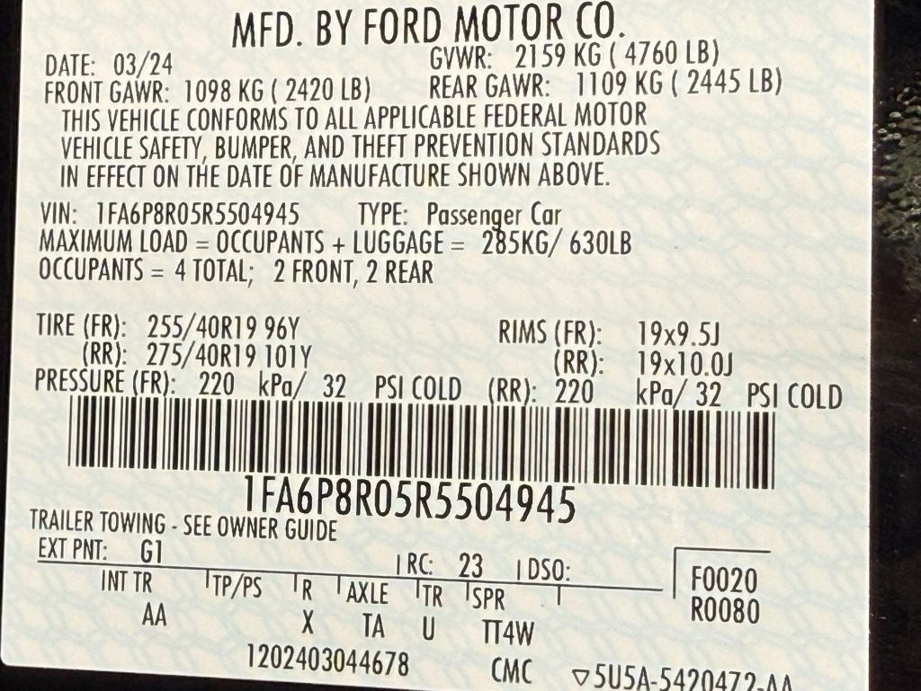 2024 Ford Mustang Dark Horse