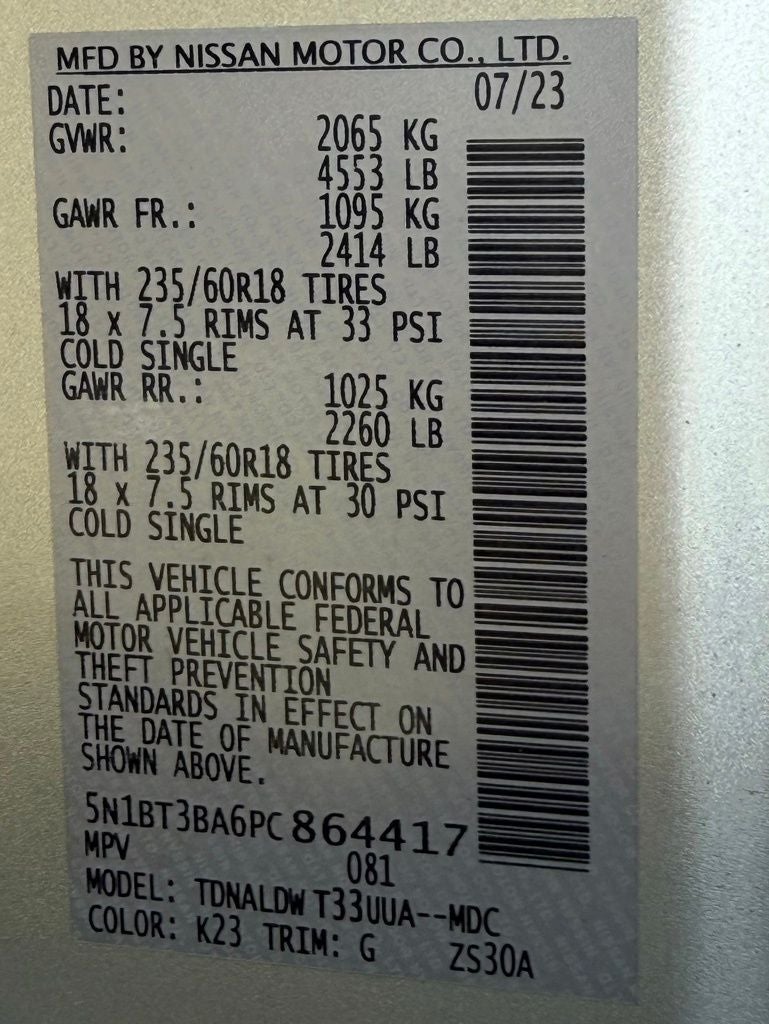 2023 Nissan Rogue SV HEATED MIRRORS