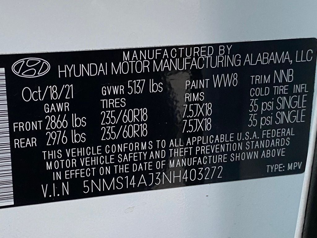 2022 Hyundai SANTA FE SE