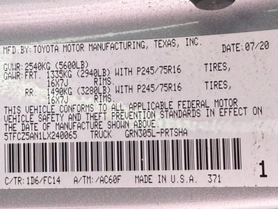 2020 Toyota Tacoma SR5 V6 4WD