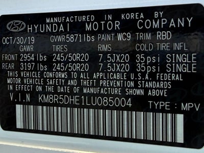 2020 Hyundai PALISADE Limited