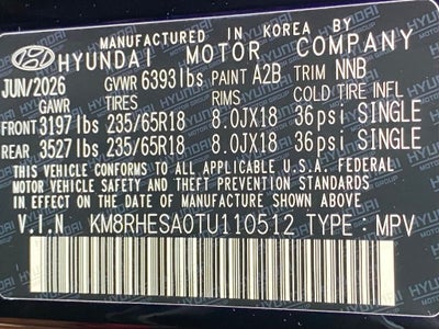 2026 Hyundai PALISADE HYBRID SEL Premium 7 Passenger