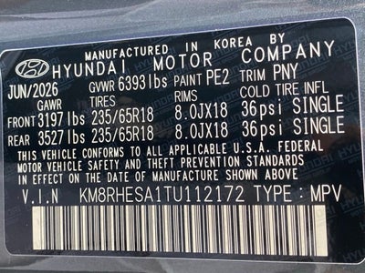 2026 Hyundai PALISADE HYBRID SEL Premium 7 Passenger
