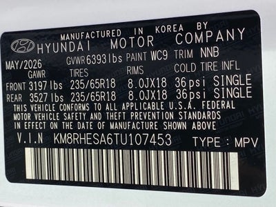 2026 Hyundai PALISADE HYBRID SEL Premium 7 Passenger