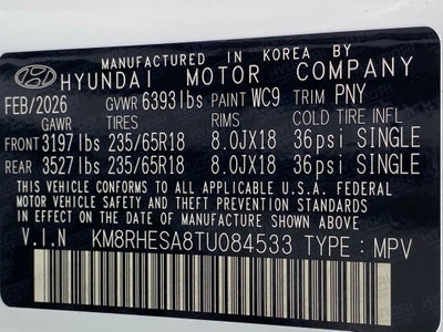 2026 Hyundai PALISADE HYBRID SEL Premium 7 Passenger