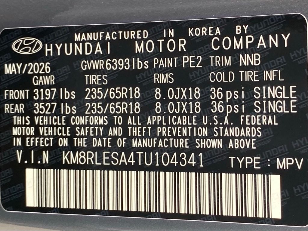 2026 Hyundai PALISADE HYBRID SEL 7 Passenger