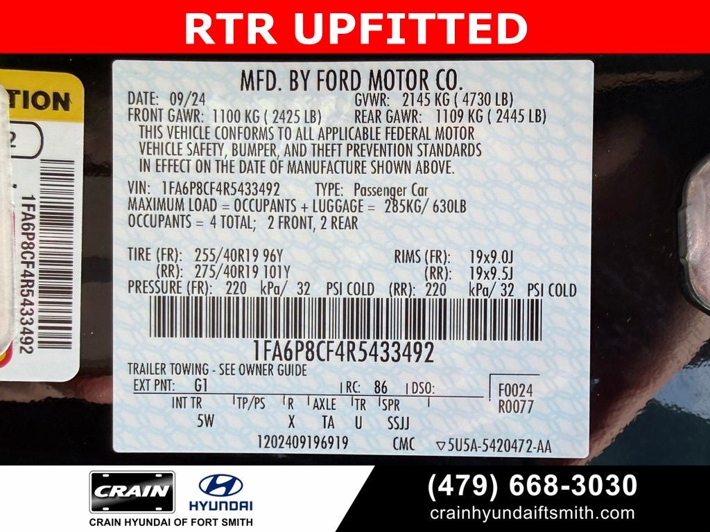 2024 Ford Mustang GT Premium RTR UPFITTED SPEC 3,SUPERCHARGED