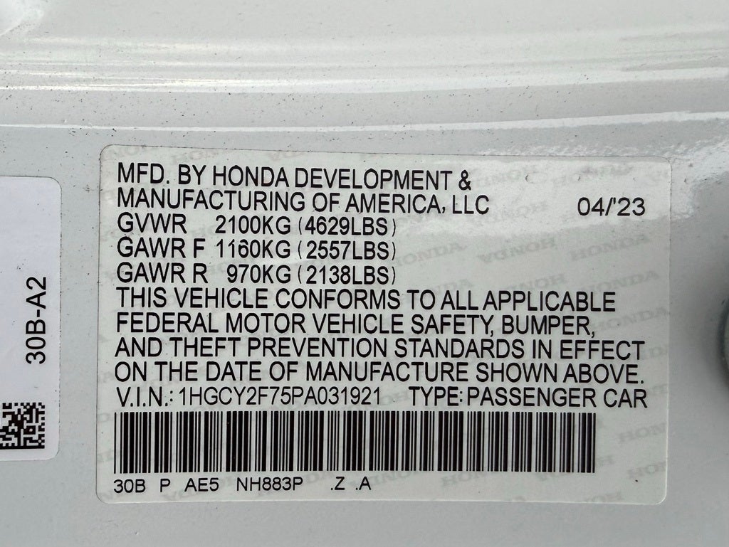 2023 Honda Accord Hybrid Sport-L SUNROOF