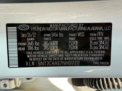 2022 Hyundai SANTA CRUZ SEL Cpo Eligible