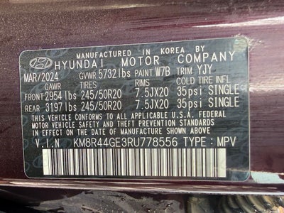 2024 Hyundai PALISADE SEL Cpo Eligible