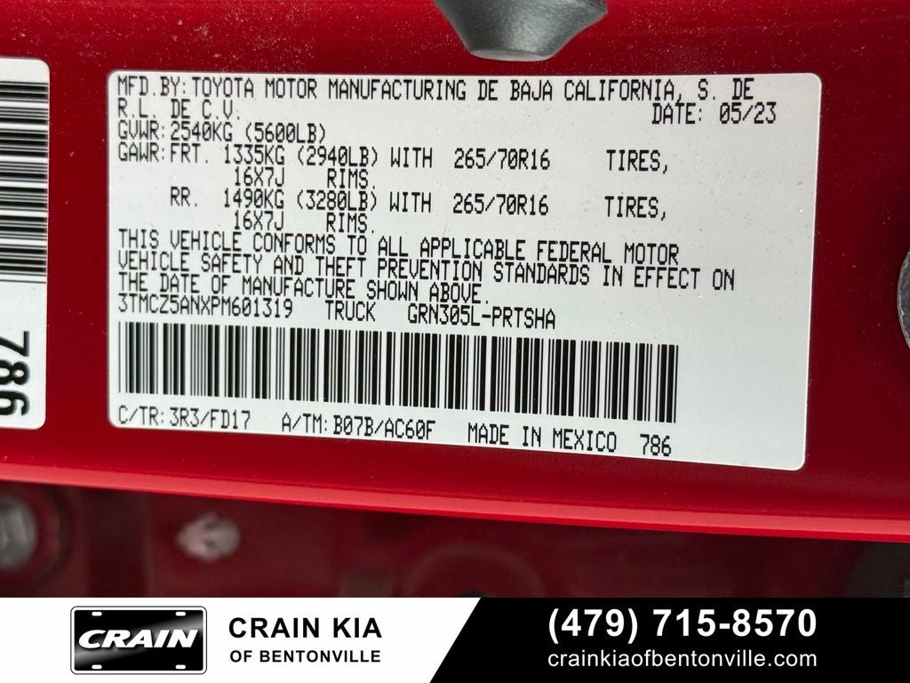 2023 Toyota Tacoma TRD Off-Road V6 - 4WD / CLEAN CARFAX / ONE OWNER