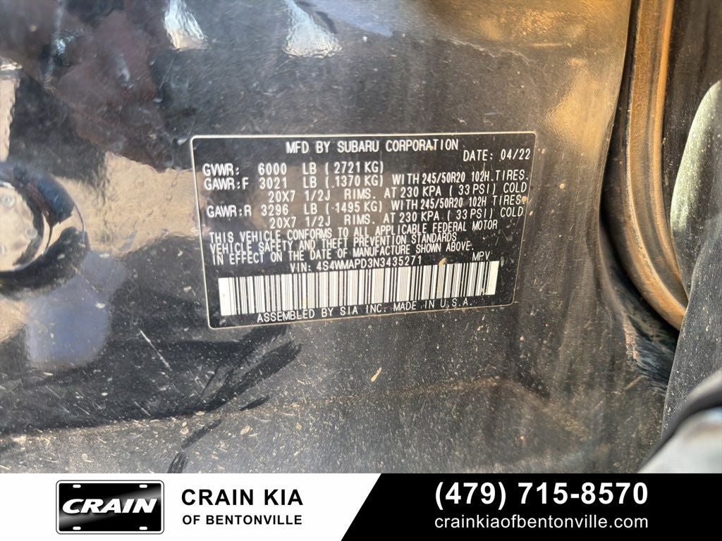 2022 Subaru Ascent Limited - AWD / PANORAMIC SUNROOF / CARFAX ONE OWNER