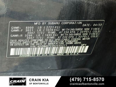 2022 Subaru Ascent Limited - AWD / PANORAMIC SUNROOF / CARFAX ONE OWNER