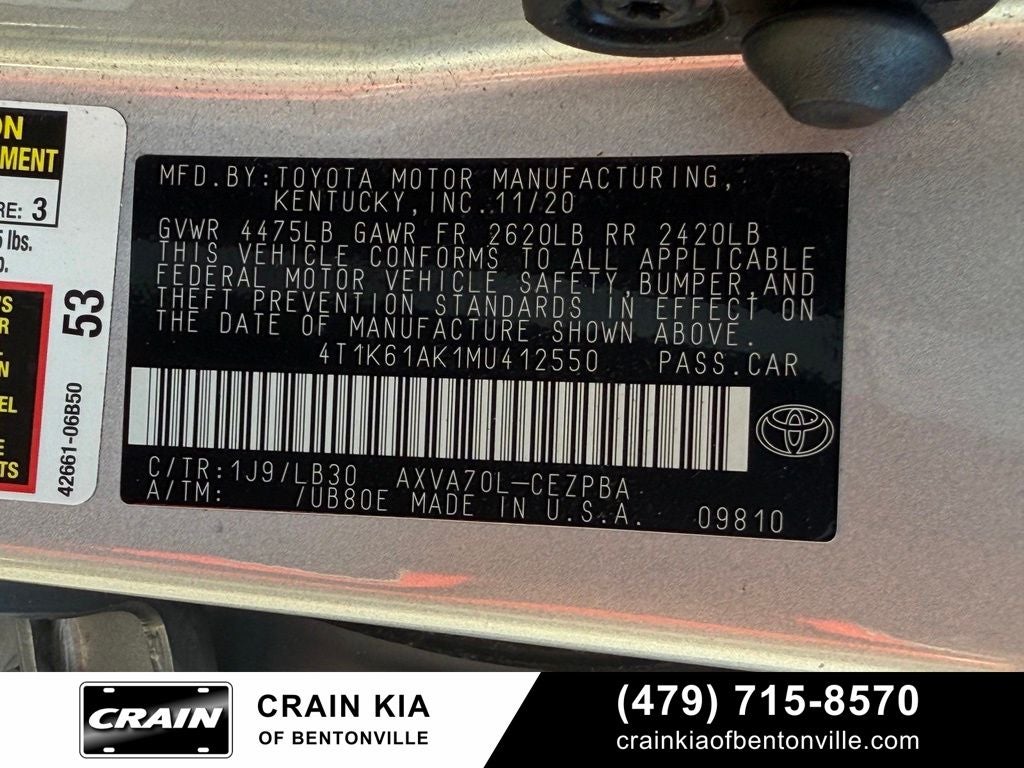 2021 Toyota Camry XSE - PANORAMIC SUNROOF / RED INTERIOR