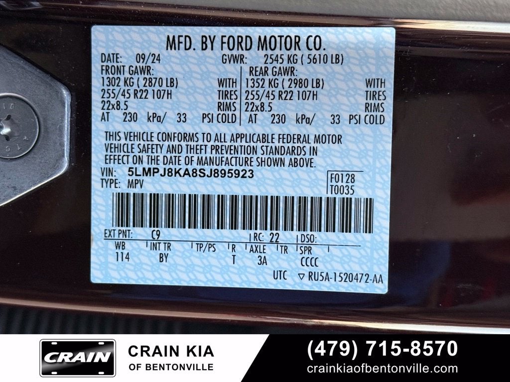 2025 Lincoln Nautilus Reserve - AWD / PANORAMIC SUNROOF / CLEAN CARFAX