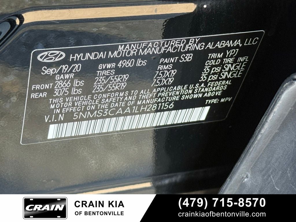 2020 Hyundai SANTA FE SEL - AWD / SUNROOF / CARFAX ONE OWNER