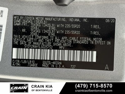 2020 Toyota Highlander Limited - CLEAN CARFAX / SUNROOF