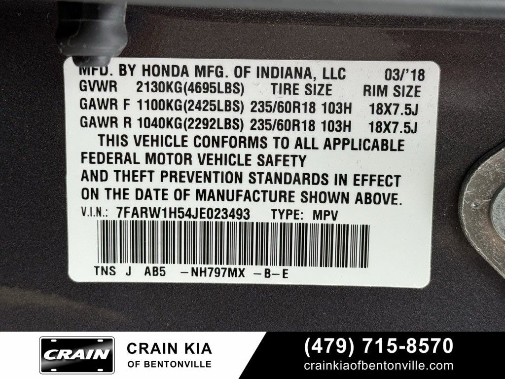 2018 Honda CR-V EX - SUNROOF