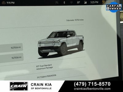 2025 Rivian R1T Adventure Dual Motor Standard Pack - AWD / CLEAN CARFAX / ONE OWNER