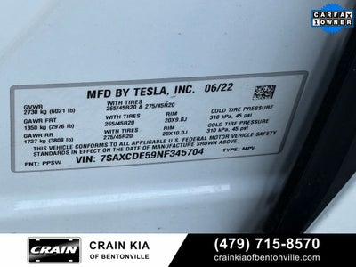 2022 Tesla Model X Base - AWD / CLEAN CARFAX / ONE OWNER