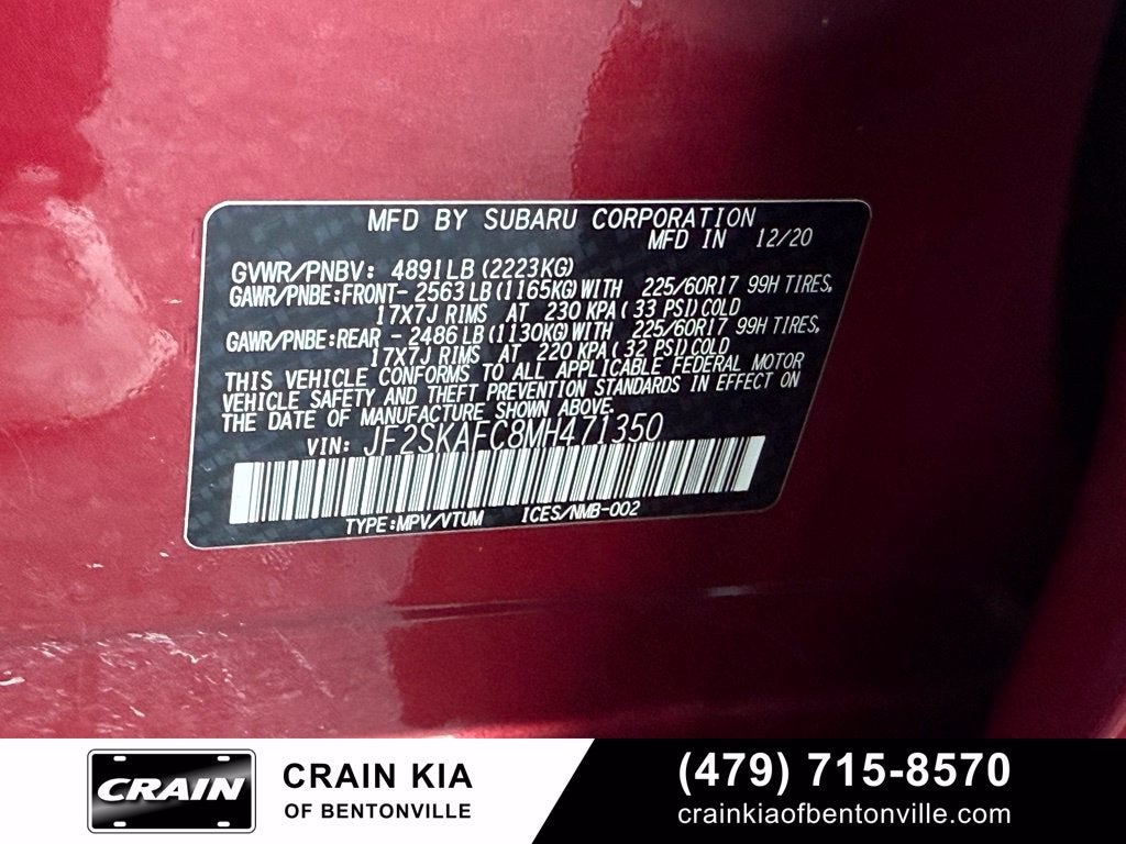 2021 Subaru Forester Premium - AWD / CLEAN CARFAX / PANORAMIC SUNROOF