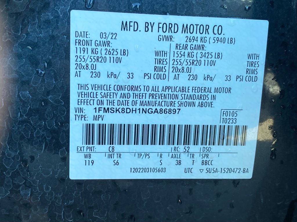 2022 Ford Explorer XLT CO PILOT 360+ / 3RD ROW / HEATED SEATS