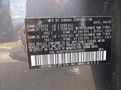 2025 Subaru Outback Touring XT MOONROOF / HEATED SEATS / ONE OWNER