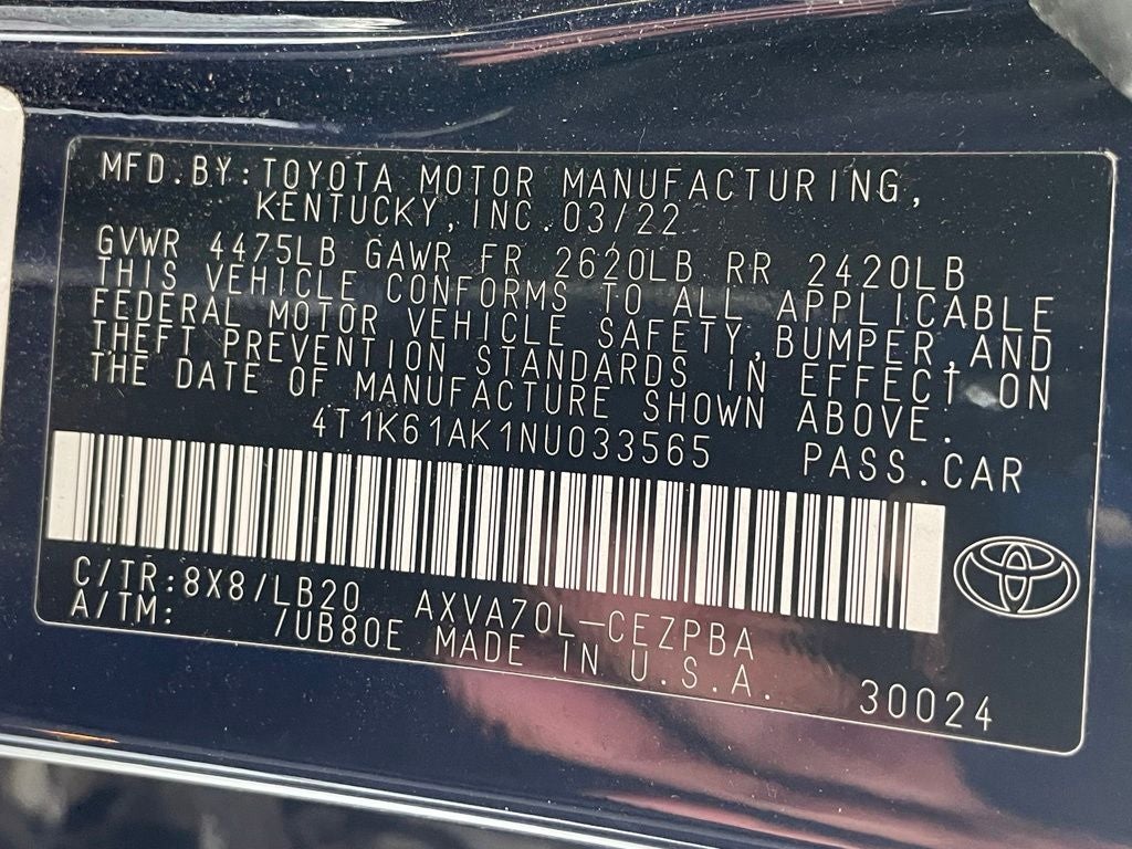 2022 Toyota Camry XSE HEATED SEATS / LEATHER / MOONROOF