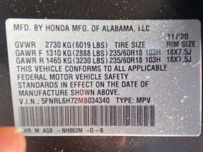 2021 Honda Odyssey EX-L MOONROOF / ONE OWNER / CLEAN CARFAX