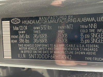 2024 Hyundai SANTA CRUZ XRT AWD / HEATED SEATS / SUNROOF