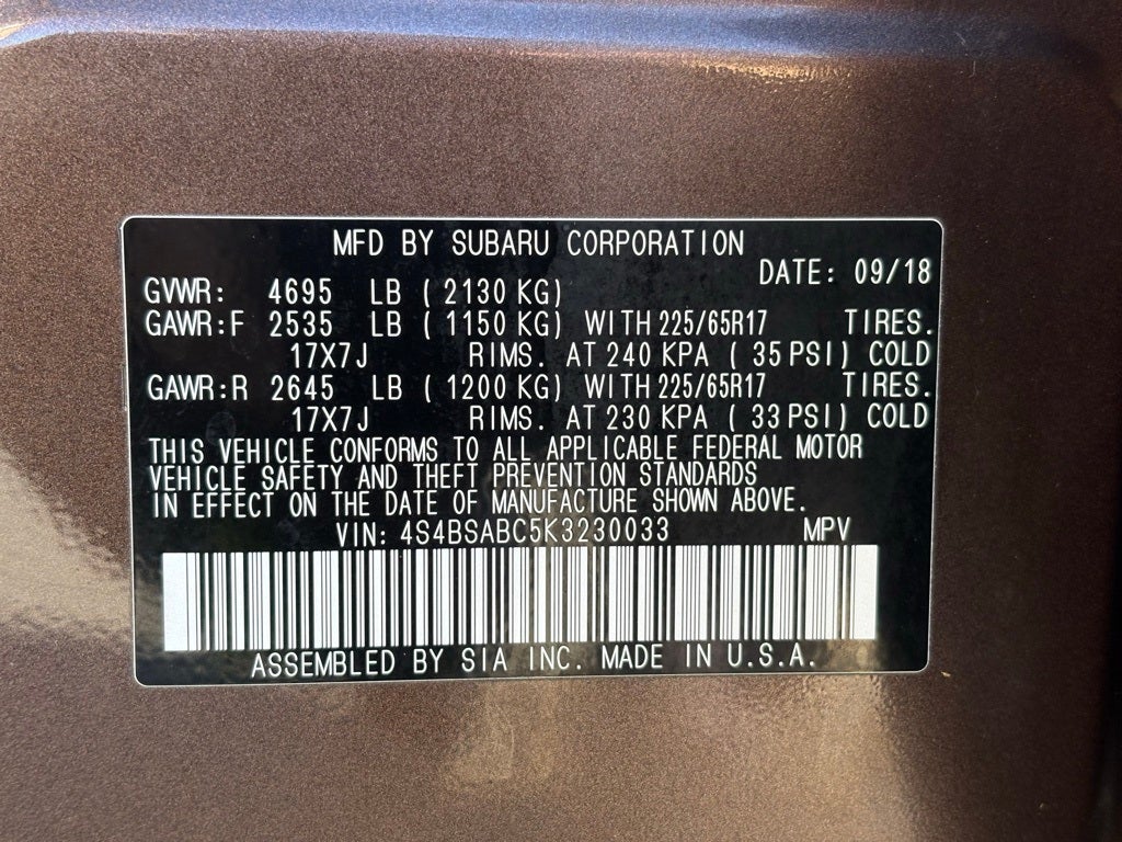 2019 Subaru Outback 2.5i