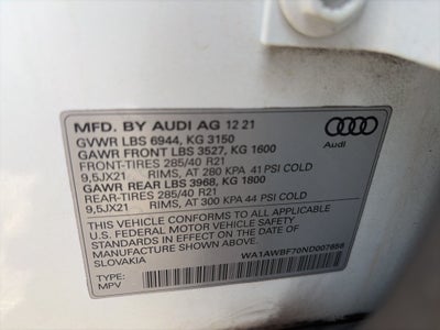 2022 Audi SQ7 V8 TURBO Premium Plus quattro