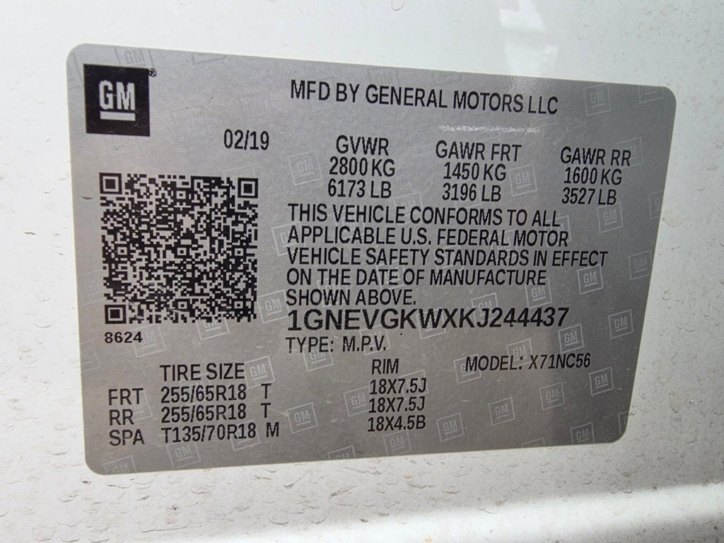 2019 Chevrolet Traverse LT Cloth w/1LT