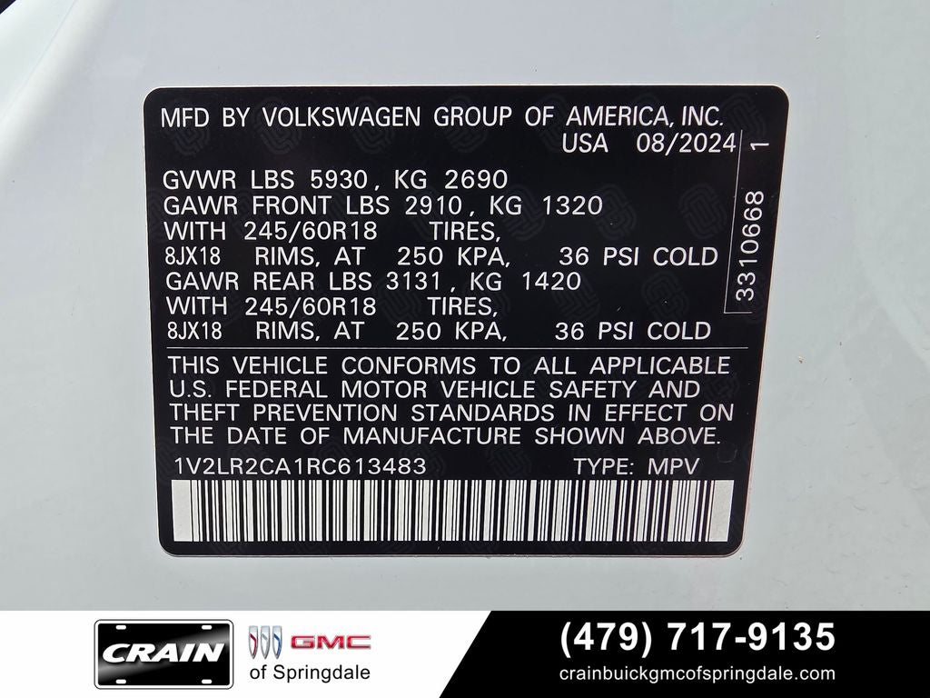 2024 Volkswagen Atlas 2.0T SE