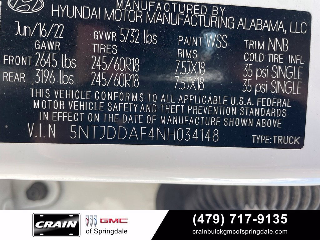 2022 Hyundai SANTA CRUZ SEL Premium ALL WHEEL DRIVE