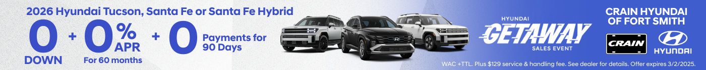 Current offers on Tucson, Elantra and Santa Fe at Crain Hyundai