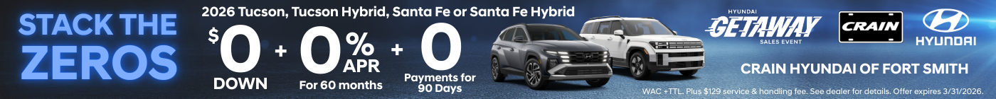 Current offers on Tucson, Elantra and Santa Fe at Crain Hyundai