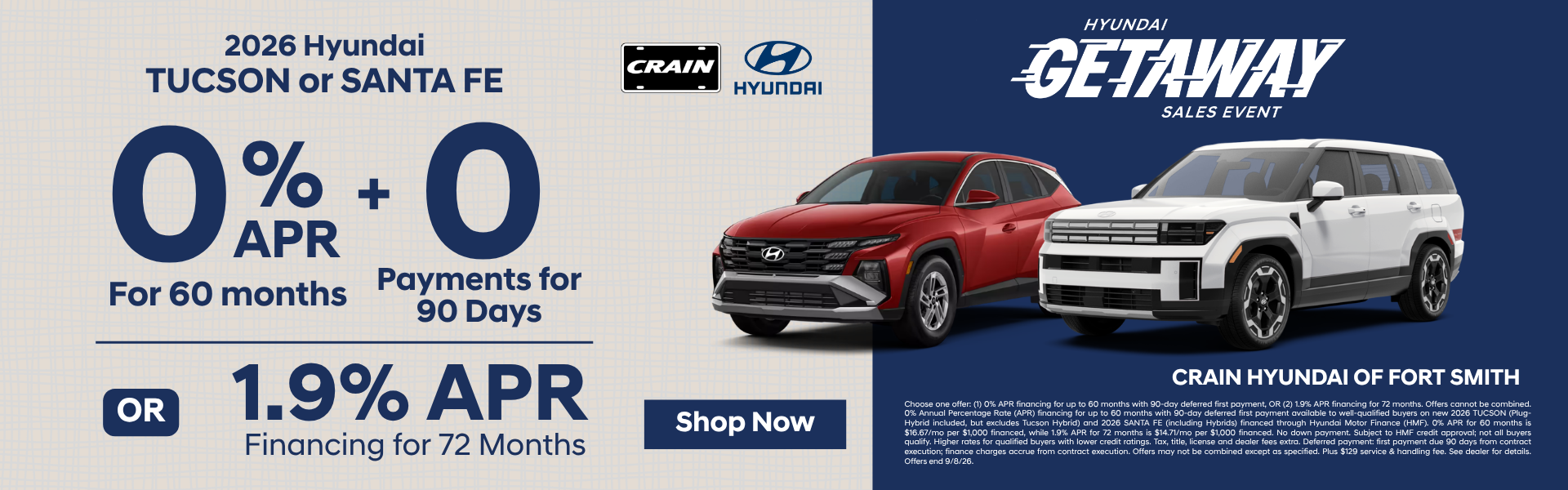 View Tucson, Santa Fe and Santa Fe Hybrid Inventory